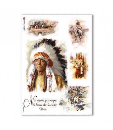 FOLK-0035. Carta di riso etniche per decoupage.