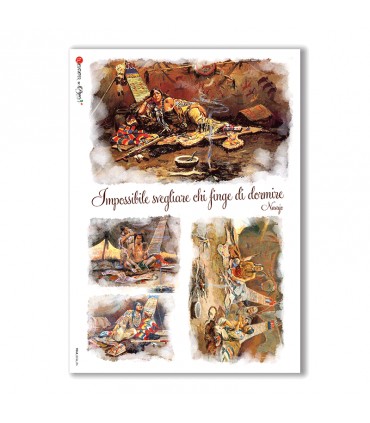 FOLK-0036. Carta di riso etniche per decoupage.