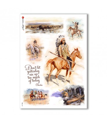 FOLK-0037. Carta di riso etniche per decoupage.