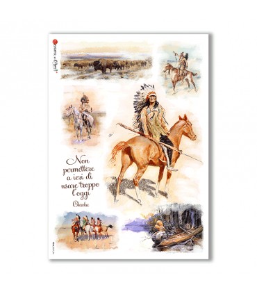 FOLK-0037. Carta di riso etniche per decoupage.