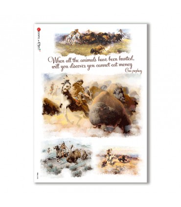 FOLK-0038. Carta di riso etniche per decoupage.