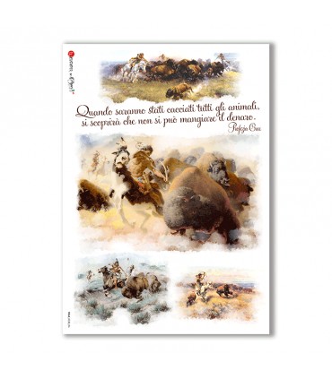 FOLK-0038. Carta di riso etniche per decoupage.