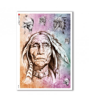 FOLK-0040. Carta di riso etniche per decoupage.