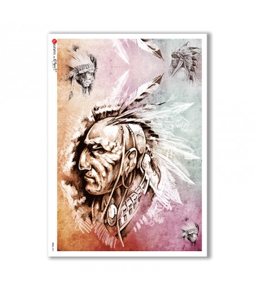 FOLK-0041. Carta di riso etniche per decoupage.