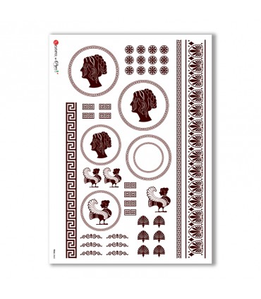 FOLK-0043. Carta di riso etniche per decoupage.