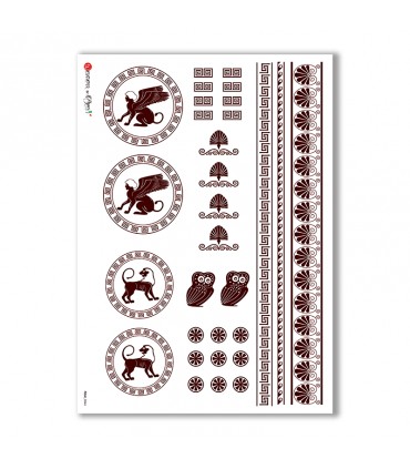 FOLK-0044. Carta di riso etniche per decoupage.