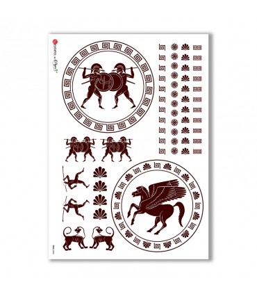 FOLK-0045. Carta di riso etniche per decoupage.