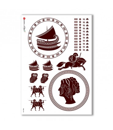 FOLK-0046. Carta di riso etniche per decoupage.