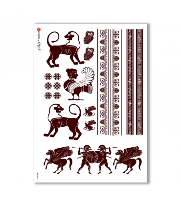 FOLK-0047. Carta di riso etniche per decoupage.