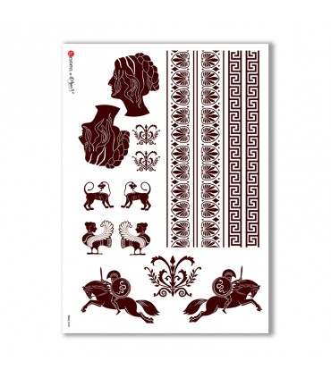 FOLK-0048. Carta di riso etniche per decoupage.