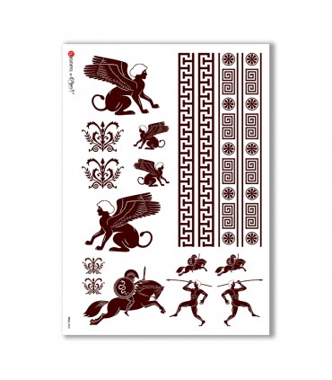 FOLK-0049. Carta di riso etniche per decoupage.