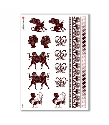 FOLK-0050. Carta di riso etniche per decoupage.