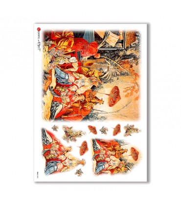 FOLK-0053. Carta di riso etniche per decoupage.