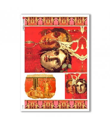 FOLK-0057. Carta di riso etniche per decoupage.