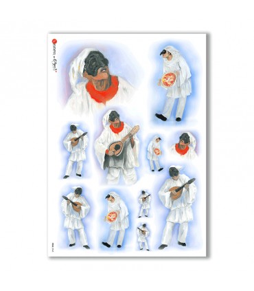 FOLK-0063. Carta di riso etniche per decoupage.