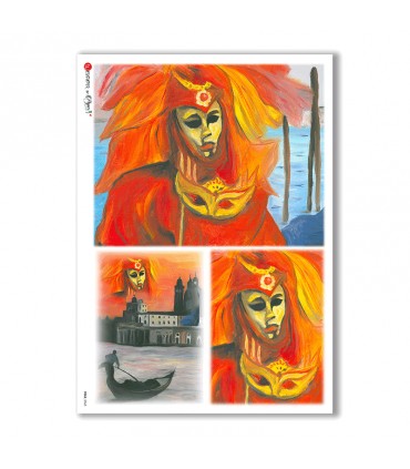 FOLK-0065. Carta di riso etniche per decoupage.