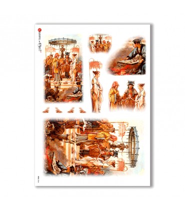 FOLK-0066. Rice Paper ethnic for decoupage.