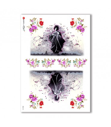 FOLK-0069. Papel de Arroz étnico para decoupage.