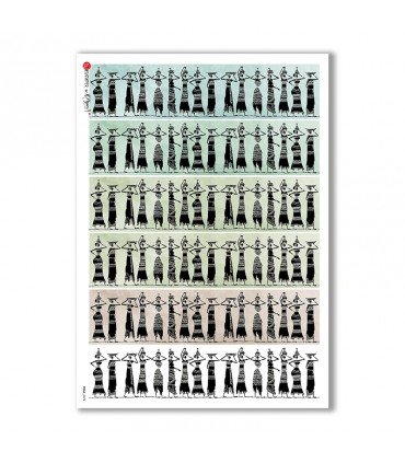 FOLK-0074. Rice Paper ethnic for decoupage.