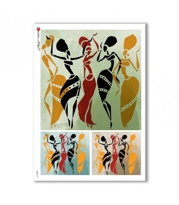 FOLK-0075. Carta di riso etniche per decoupage.