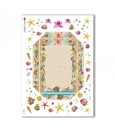 FRAME-0007. Carta di riso cornici per decoupage.