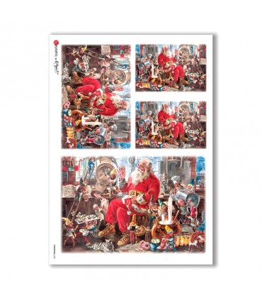 CHRISTMAS-0051. Carta di riso Natale per decoupage.