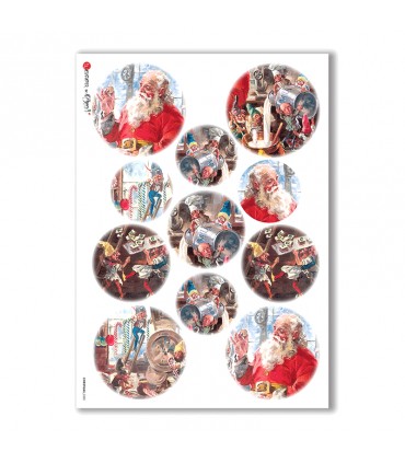 CHRISTMAS-0052. Carta di riso Natale per decoupage.