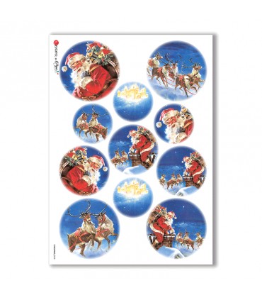 CHRISTMAS-0058. Carta di riso Natale per decoupage.