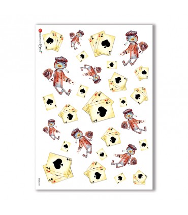 GAMES-0001. Carta di riso giochi per decoupage.