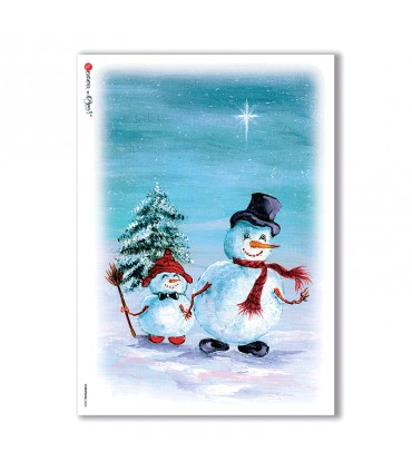 CHRISTMAS-0065. Carta di riso Natale per decoupage.