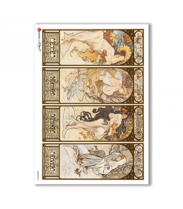 NOUVEAU-0005. Carta di riso art nouveau per decoupage.