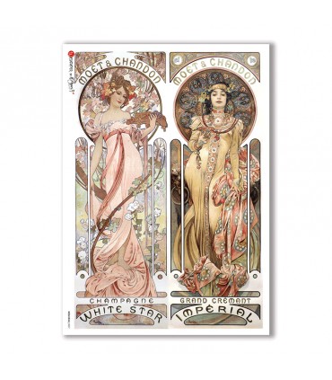 NOUVEAU-0007. Art nouveau Rice Paper for decoupage.