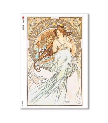NOUVEAU-0008. Carta di riso art nouveau per decoupage.