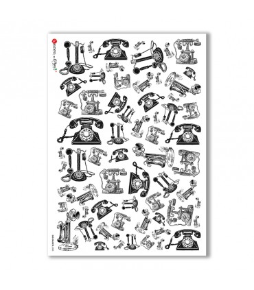 OLD OBJECTS-0005. Carta di riso oggetti vintage per decoupage.