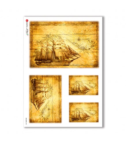 Papel de decoupage World Map 2