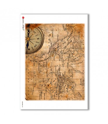 OLD-MAPS-0004. Old maps Rice Paper for decoupage.