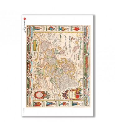 OLD-MAPS-0015. Old maps Rice Paper for decoupage.