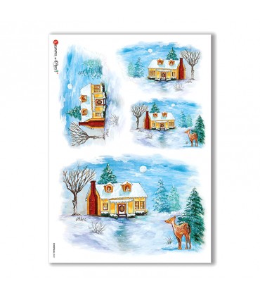 CHRISTMAS-0069. Carta di riso Natale per decoupage.