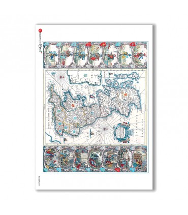 OLD-MAPS-0017. Old maps Rice Paper for decoupage.