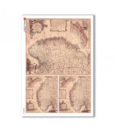 OLD-MAPS-0029 Old maps Rice Paper for decoupage.