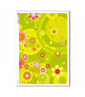 Papel de arroz para decoupage A4 Paper Designs Flores 0194.