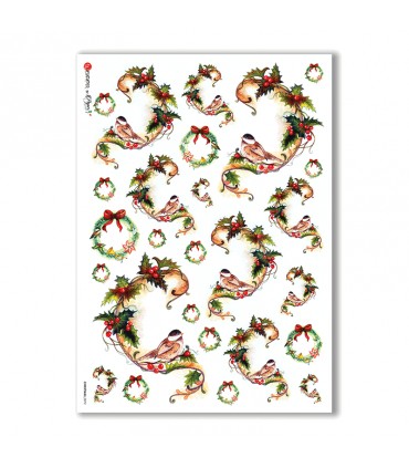 CHRISTMAS-0072. Carta di riso Natale per decoupage.