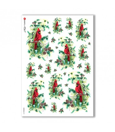 CHRISTMAS-0073. Carta di riso Natale per decoupage.