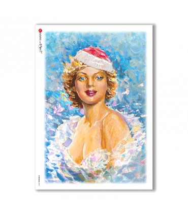 CHRISTMAS-0075. Carta di riso Natale per decoupage.