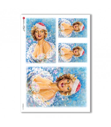 CHRISTMAS-0076. Carta di riso Natale per decoupage.