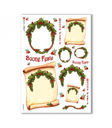 CHRISTMAS-0077. Christmas Rice Paper for decoupage.