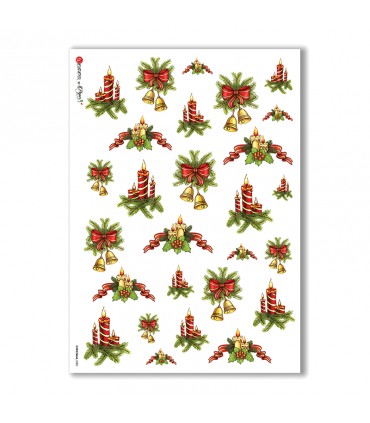 CHRISTMAS-0080. Carta di riso Natale per decoupage.