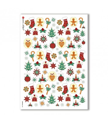CHRISTMAS-0085. Carta di riso Natale per decoupage.