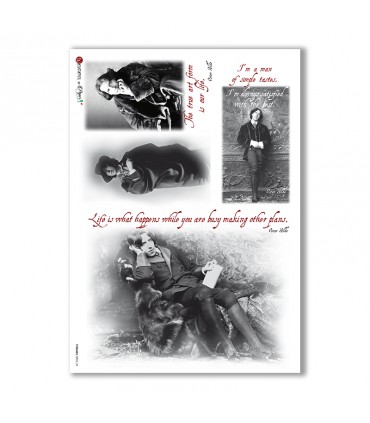 PHRASES-0003. Carta di riso frasi per decoupage.