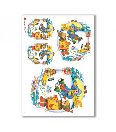 CHRISTMAS-0087. Carta di riso Natale per decoupage.